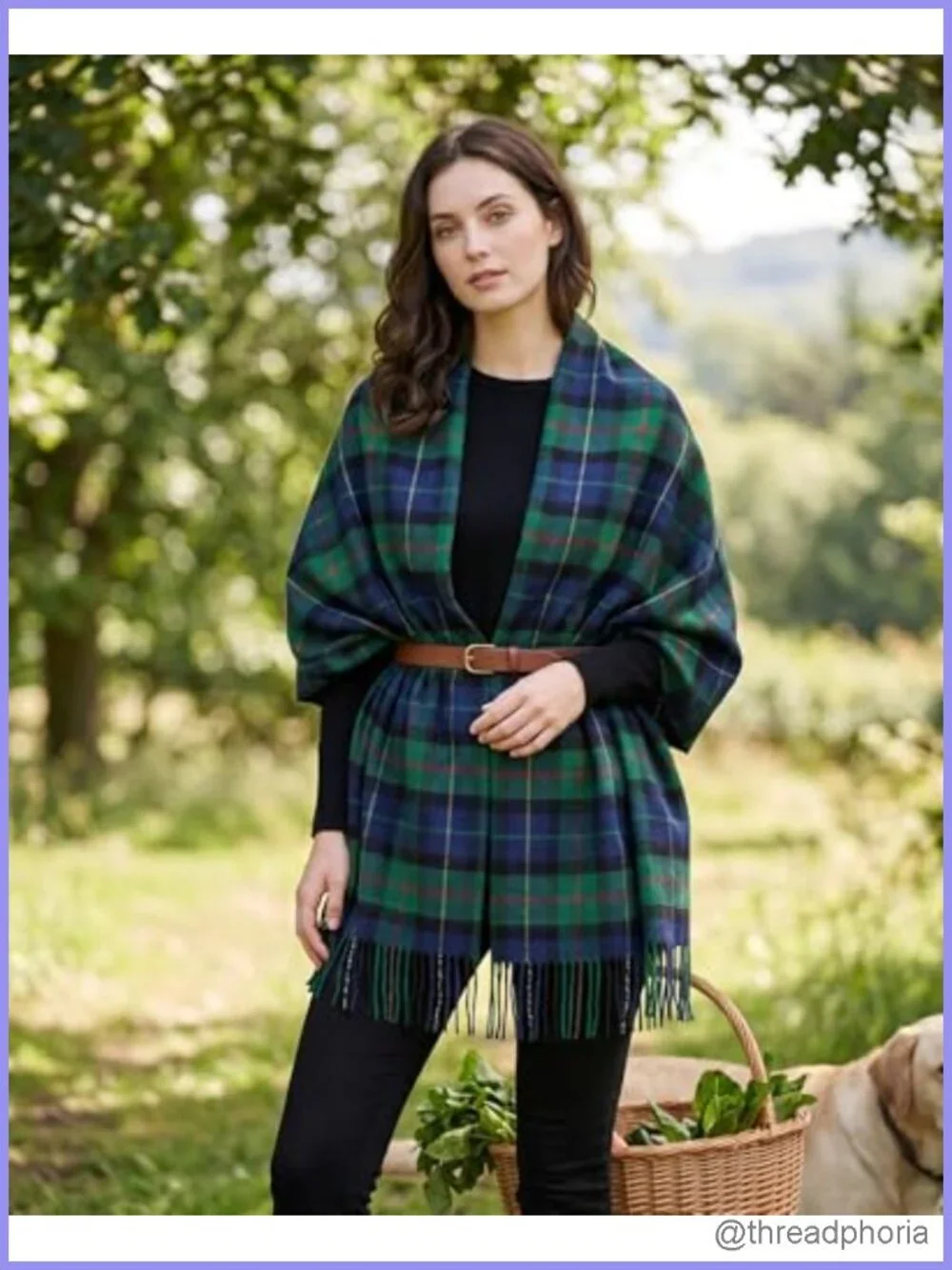 Women's Oversized Tartan Plaid Shawl Wrap Scarf in Viscose Fabric – Cashmere